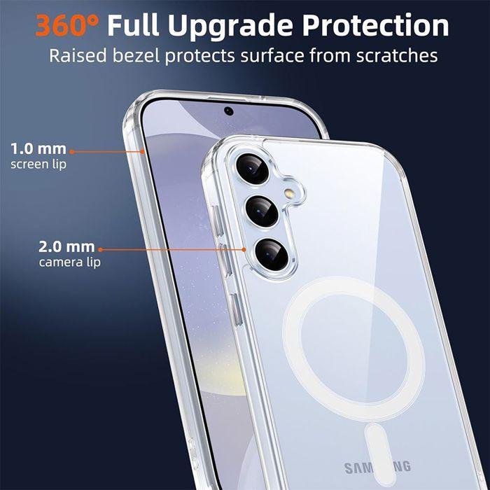 Coque de protection - BOOLING - pour Samsung Galaxy S24 - Transparent - Antichoc - Avec Cercle Magnétique