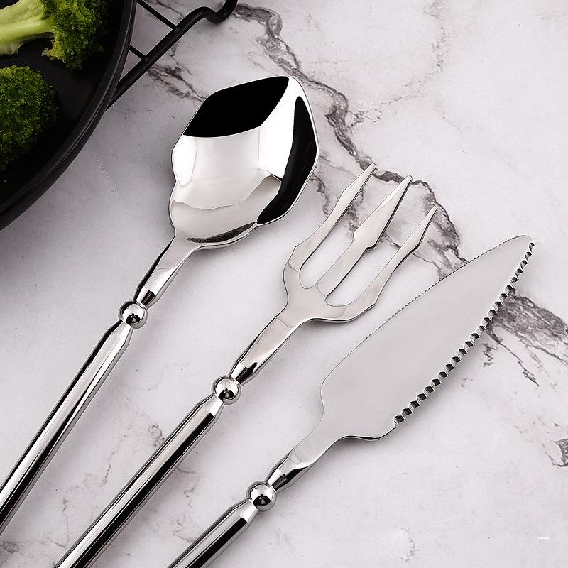 Набор столовых приборов из нержавеющей стали, нож, вилка, ложка, вестерн, стейк, кофе, десерт, ресторан, благородный и роскошный
