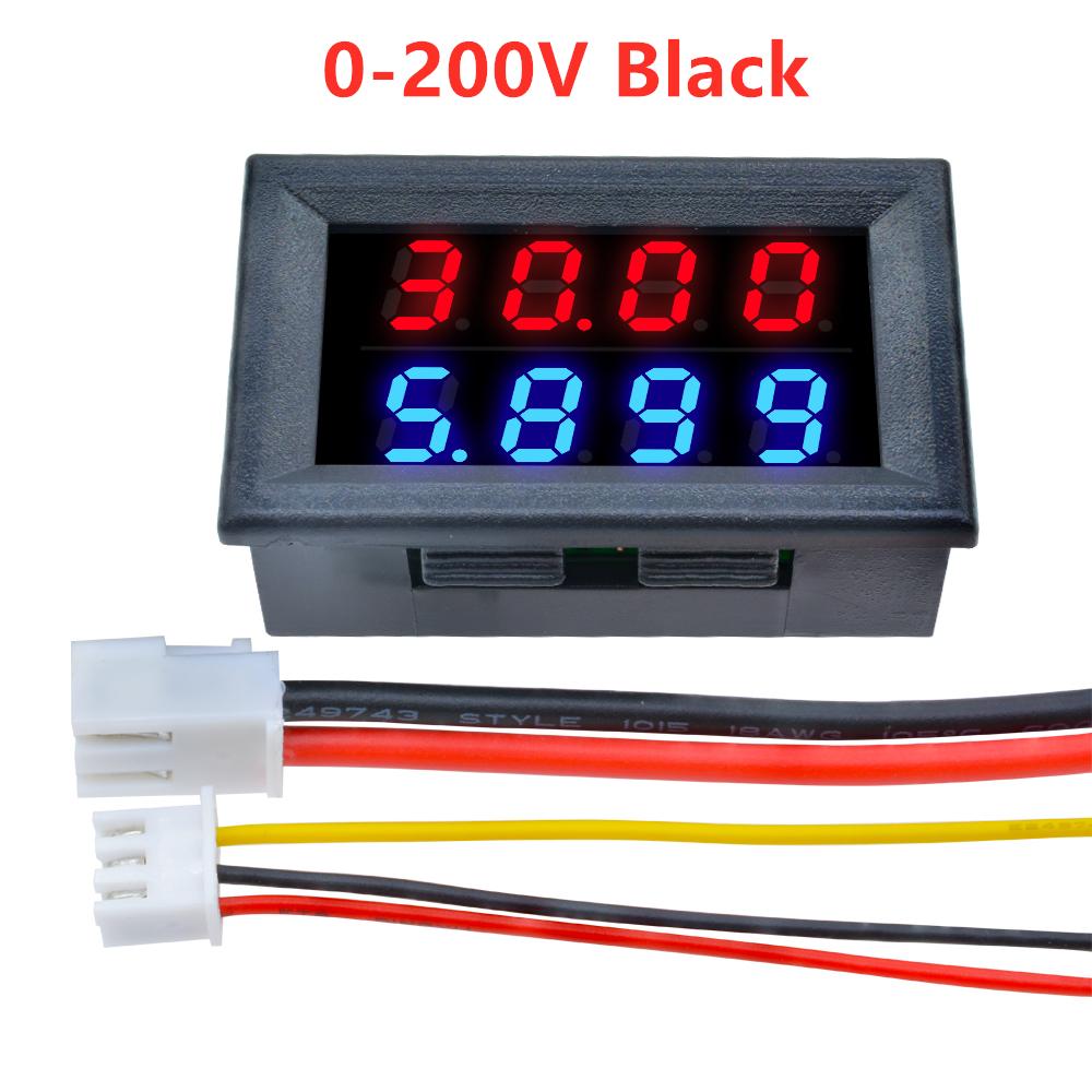 DC 100V 200V 500V 10A Digital Voltmeter Ammeter Blue Red 0-500V Voltage Meter Auto Car Mobile Power Voltage Tester Detector