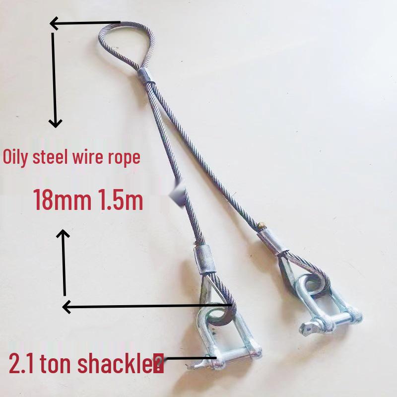 Двухветвевой строп из плетеного стального каната с крюками для такелажа при обслуживании кранов