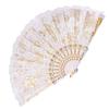 23 Colors Lace OR Cloth Spanish Fabric Silk Folding Hand Held Dance Fan Flower Party Wedding Prom Dancing Summer Fan Accessories