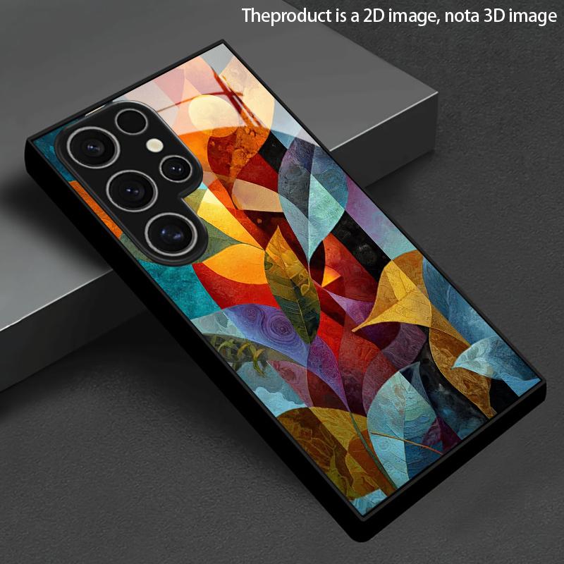 Абстрактный узор осенних листьев 2D Чехол для мобильного телефона Samsung S26 S25 S24 S23 S22 S21 S20 A56 A36 A16 - Стеклянная защитная крышка