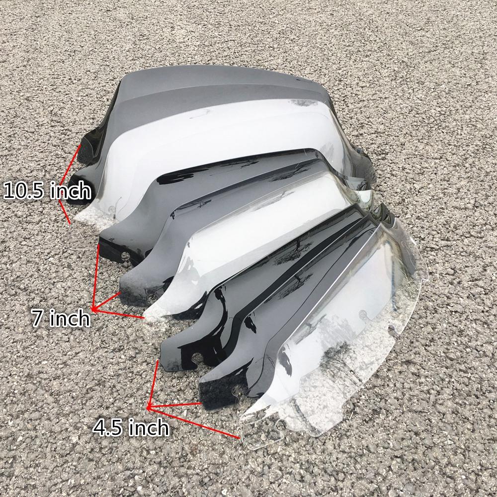 Black Smoke Clear 4.5" 7" 10.5" Wave Windshield Fits For Harley Touring FLHT FLHX 2014-up 2015 2016 2017 2018