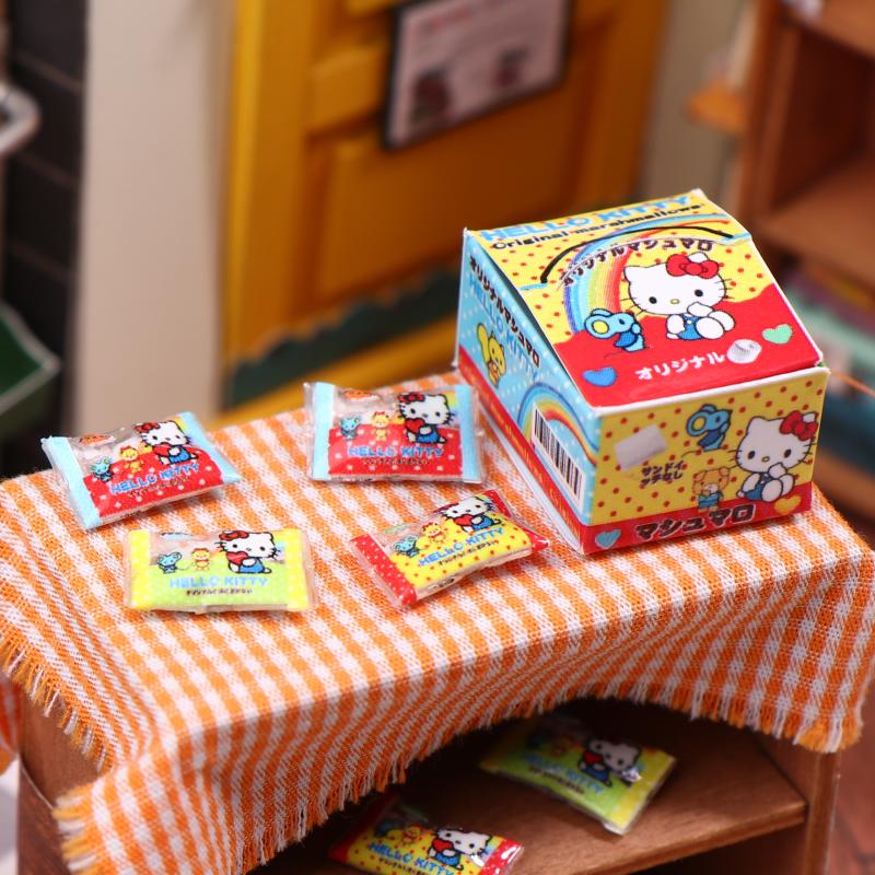 1:12 Кукольный миниатюрный леденец в коробке Hello Kitty Sanrio Kt Cat Модель еды для декора Игрушка Аксессуары для кукольного домика