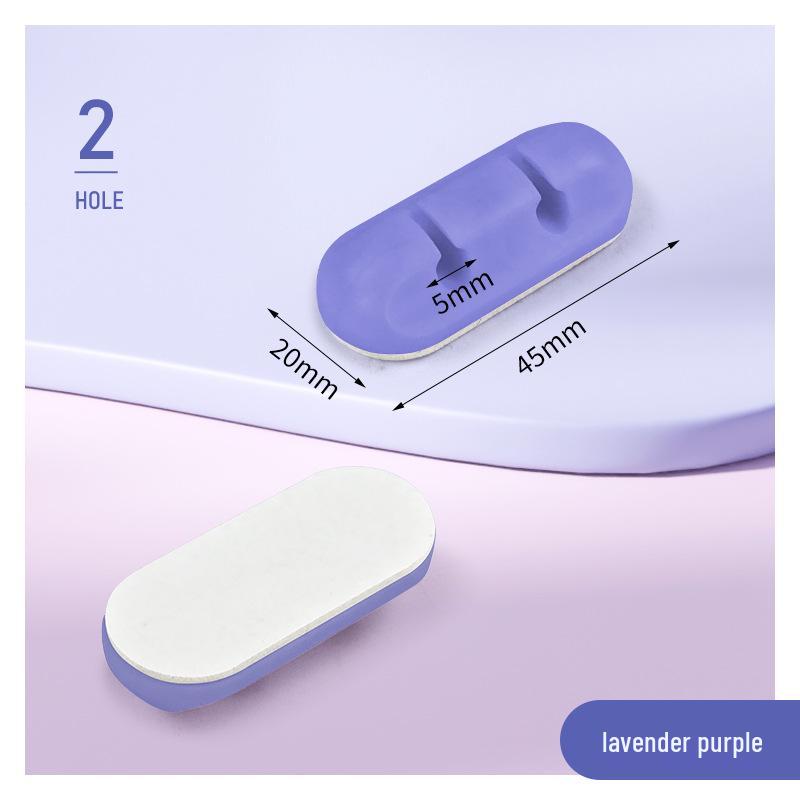 Multi-Hole Self-Adhesive Cable Organizer and Power Cord Holder