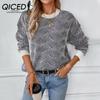 Retro Casual Striped Sweater Women's Fall/winter Pullover Loose Long Sleeve Color Contrast Sweater