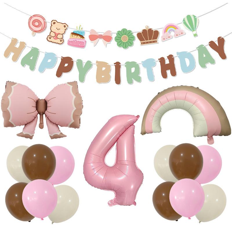 Ветер Матовый Бант Алюминиевая Фольга Воздушный Шар Флаг Композиция Реквизит Украшение для Вечеринки по Случаю Дня Рождения Набор Воздушных Шаров