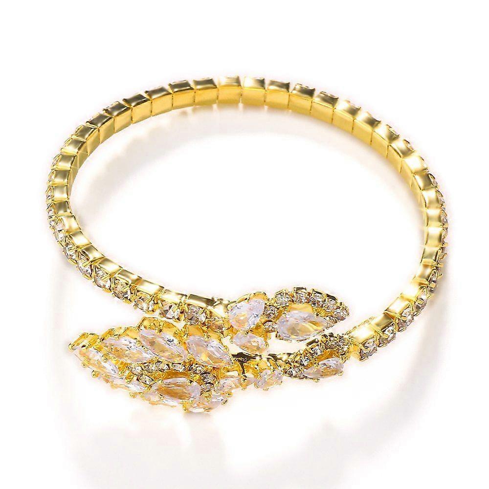 Hot selling zircon geometric bracelet trendy shiny full diamond wrist jewelry accessories women's bracelet gold
