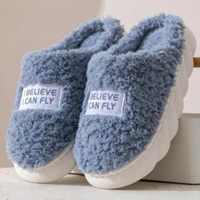 Женские и мужские тапочки на толстой подошве, домашняя обувь для женщин, зимние шлепанцы на платформе, теплые пушистые тапочки, хлопковая обувь на меху, женская обувь