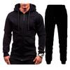 Новая повседневная толстовка с капюшоном на молнии, куртка, мужской однотонный кардиган, костюм