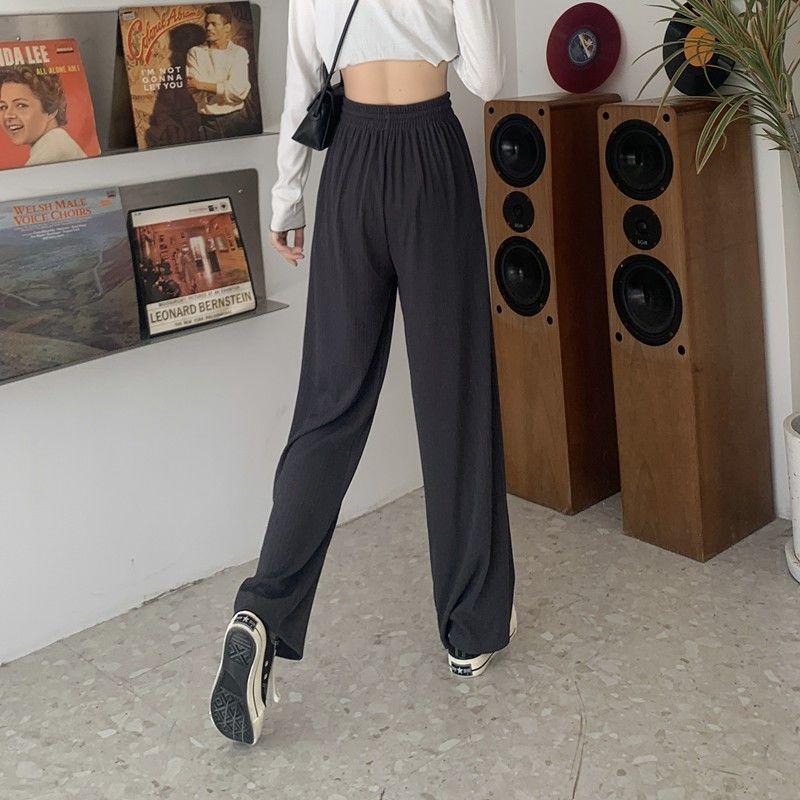 Large Size Wide Leg Pants for Women In Summer High Waisted Straight Leg Loose Fit Sporty and Casual with a Hanging Feeling and Floor Length Pants