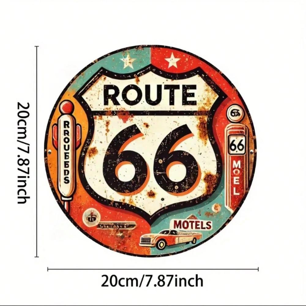 Винтажная металлическая табличка Route 66, Настенный декор для гостиной