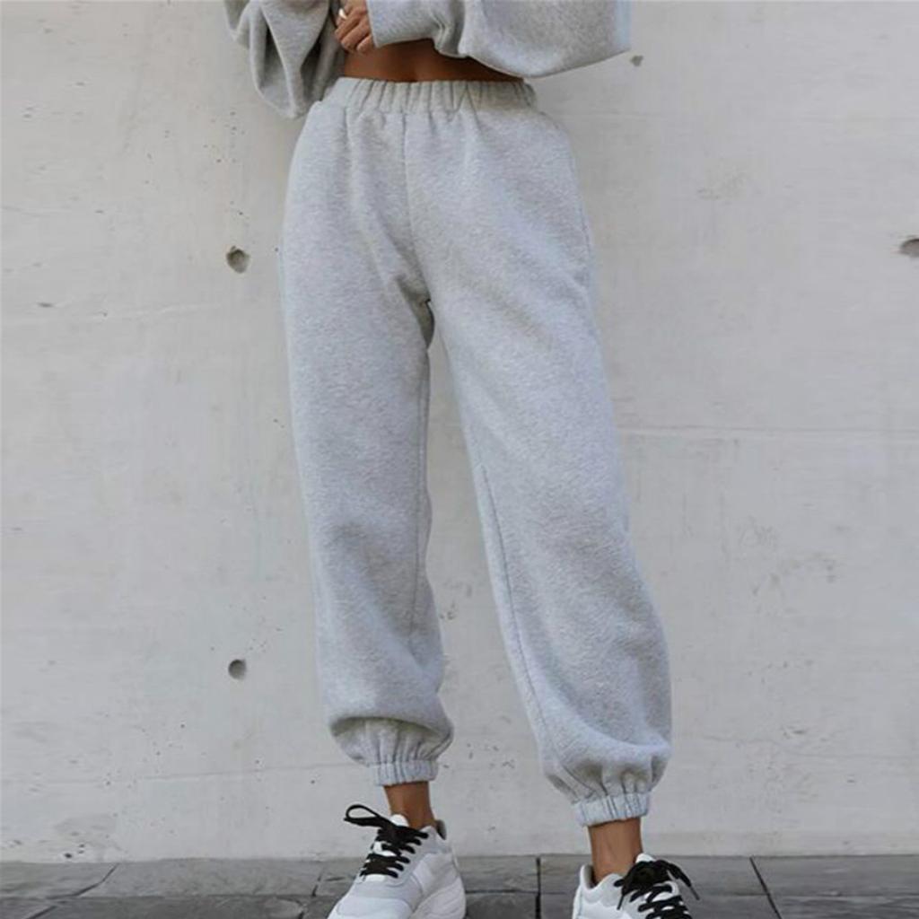 Женская повседневная однотонная толстовка с длинными рукавами и брюками, свитер, спортивный костюм