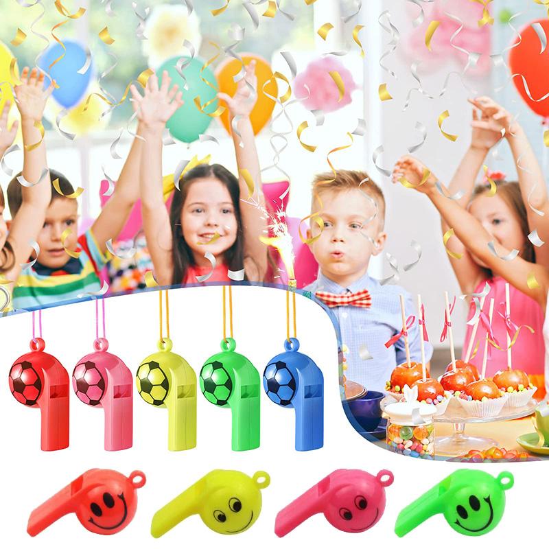 5/10pcs Colorful Whistle Smiling Face / Football Style Noise Producing Material Creating Festive Gathering Atmosphere TMZ