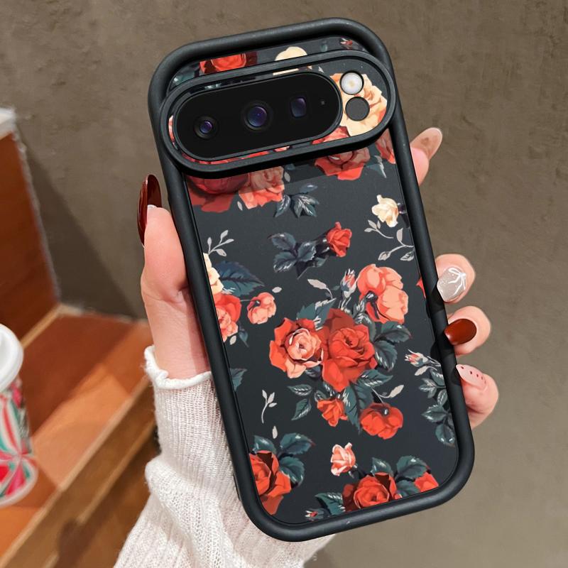Мягкий силиконовый чехол с рисунком розы для Google Pixel 9 8 Pro Xl 8a, противоударный матовый защитный чехол для линз от падения