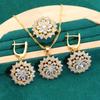 Flower Model Europe and The United States Bestselling Jewelry Zircon Necklace Earring Ring Gold Jewelry Set