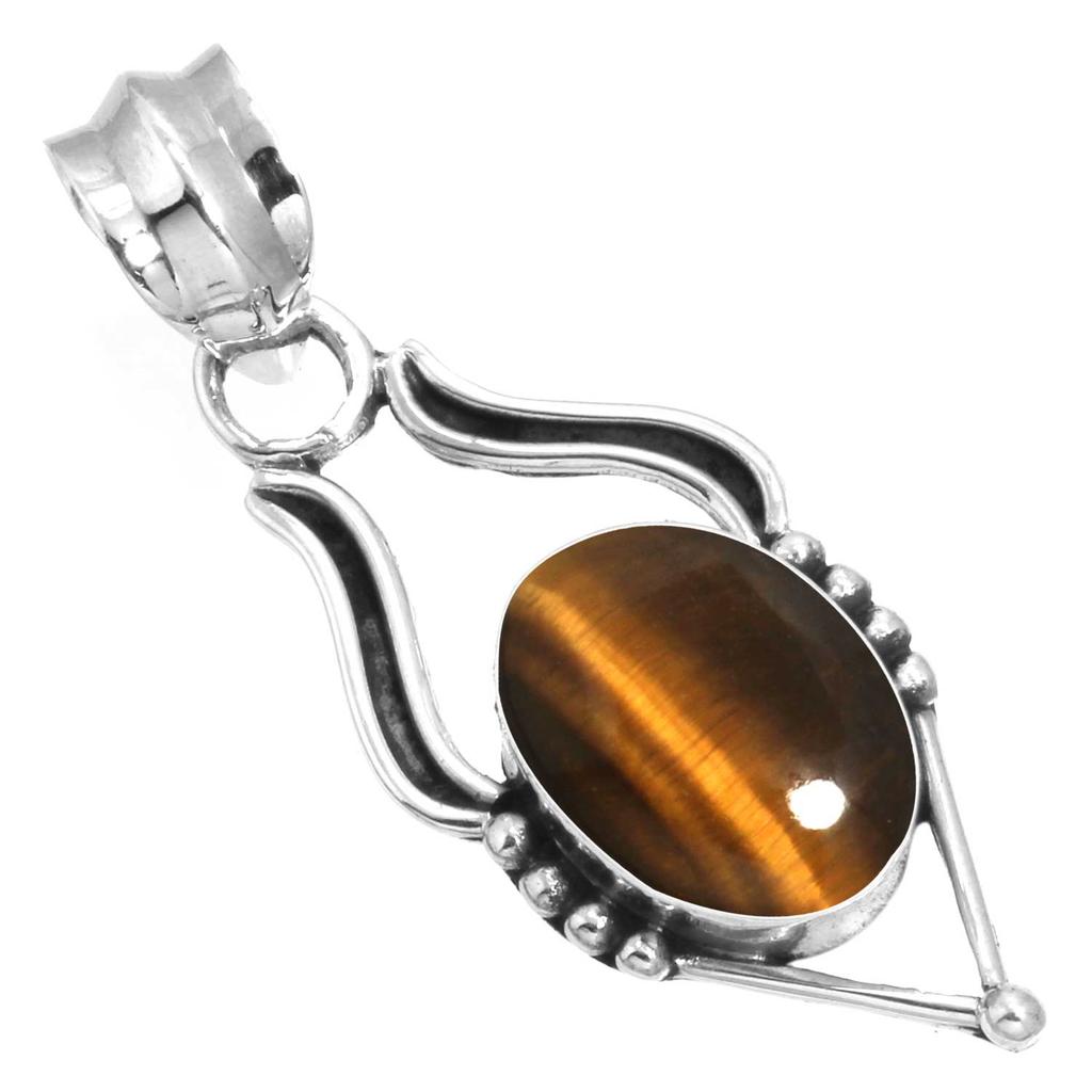 Подвеска из стерлингового серебра 925 пробы Женская Драгоценный камень Ручная работа Ювелирные изделия Подарок на День матери Малахит Лунный камень Розовый кварц Красный камень Дымчатый топаз Тигровый глаз Мода