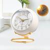 Металлический бесшумный будильник с ночной подсветкой, сферический циферблат с фольгированием, настольный будильник для студентов и детей