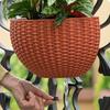 Plastic Rattan Weaving Hanging Flowerpot Wear-resistant Wall Flower Pot  Flower Shop
