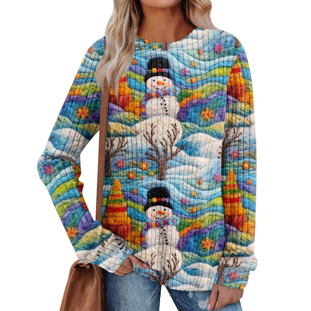 Женский принт Легкий Топ с круглым вырезом из матового хлопка