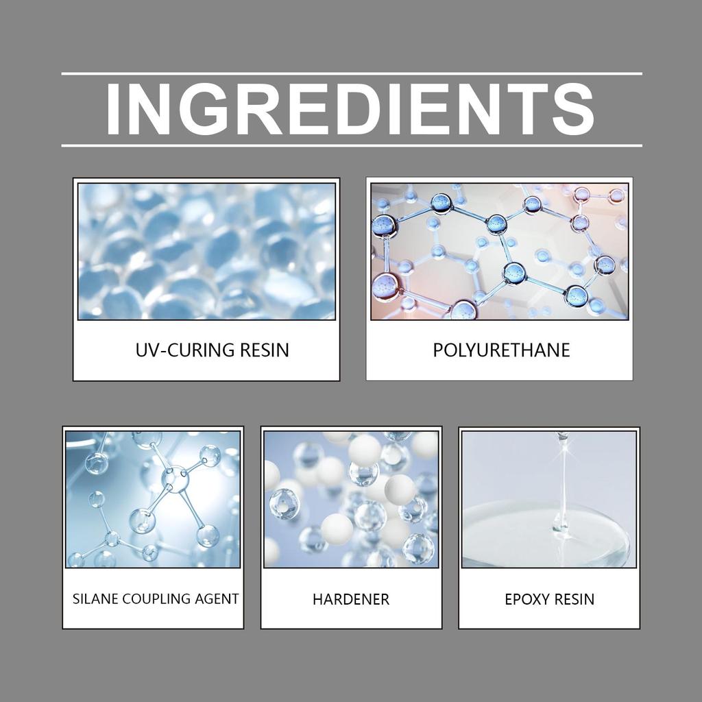 RAYHONG Automotive Glass Repair Adhesive (50ml) Glass Nano Repair Fluid Fast Repair Cracked Glass Repair Adhesive