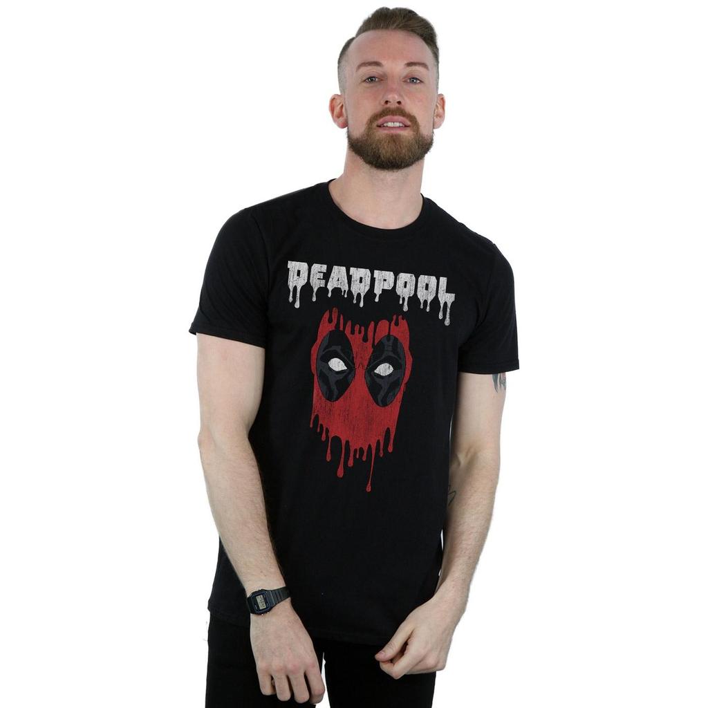 Marvel Mens Deadpool Dripping Head T-Shirt