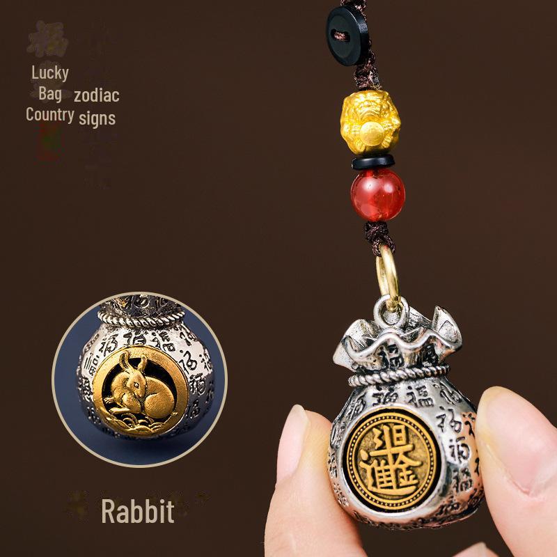 Вращающийся кулон в виде зодиакального мешка для денег и брелок на удачу: Мужские/женские знаки