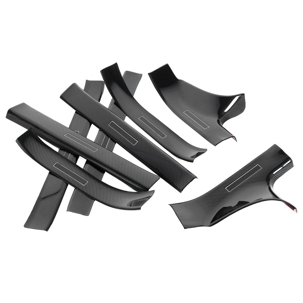 8 шт. защитных накладок на пороги из углеродного волокна для переоборудования автомобиля, подходят для Tesla Model 3 2016?2020