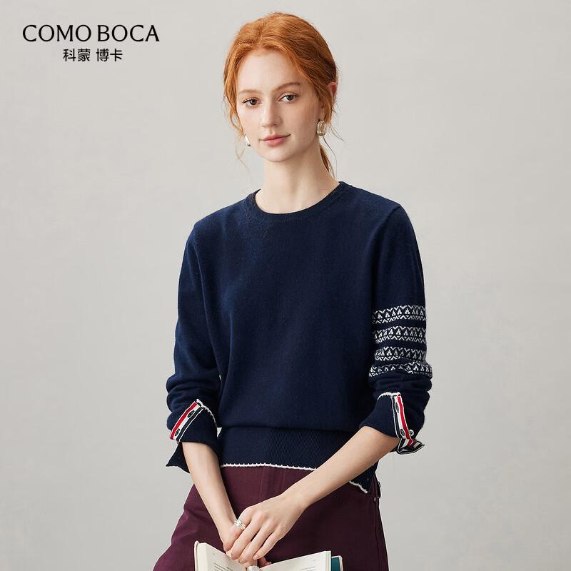 Женский свитерок Kemengboka с узором Fair Isle, 100% кашемир, с круглым вырезом