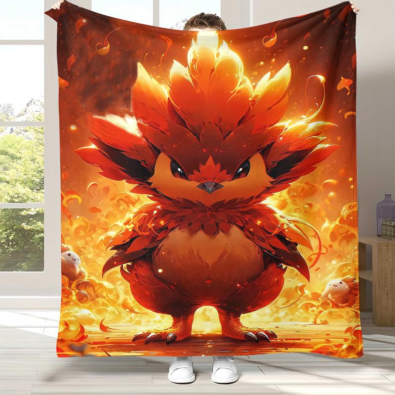Kawaii Pokemon Pikachu Cartoon Flannel Blanket,Ultra Soft Warm Plush Throw for Home Bedroom Bed Sofa Cover Office Camping gift
