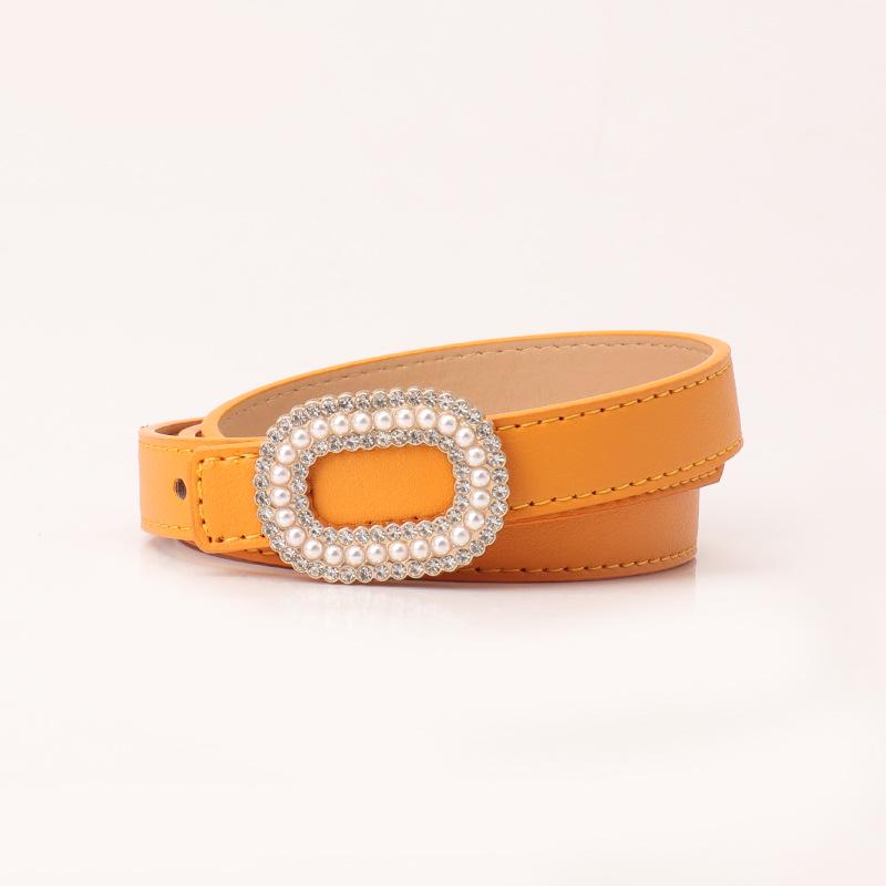 Women's Pearl Rhinestone Snap Belt: Elegant Decorative High-End Fashion for Skirts & Jeans