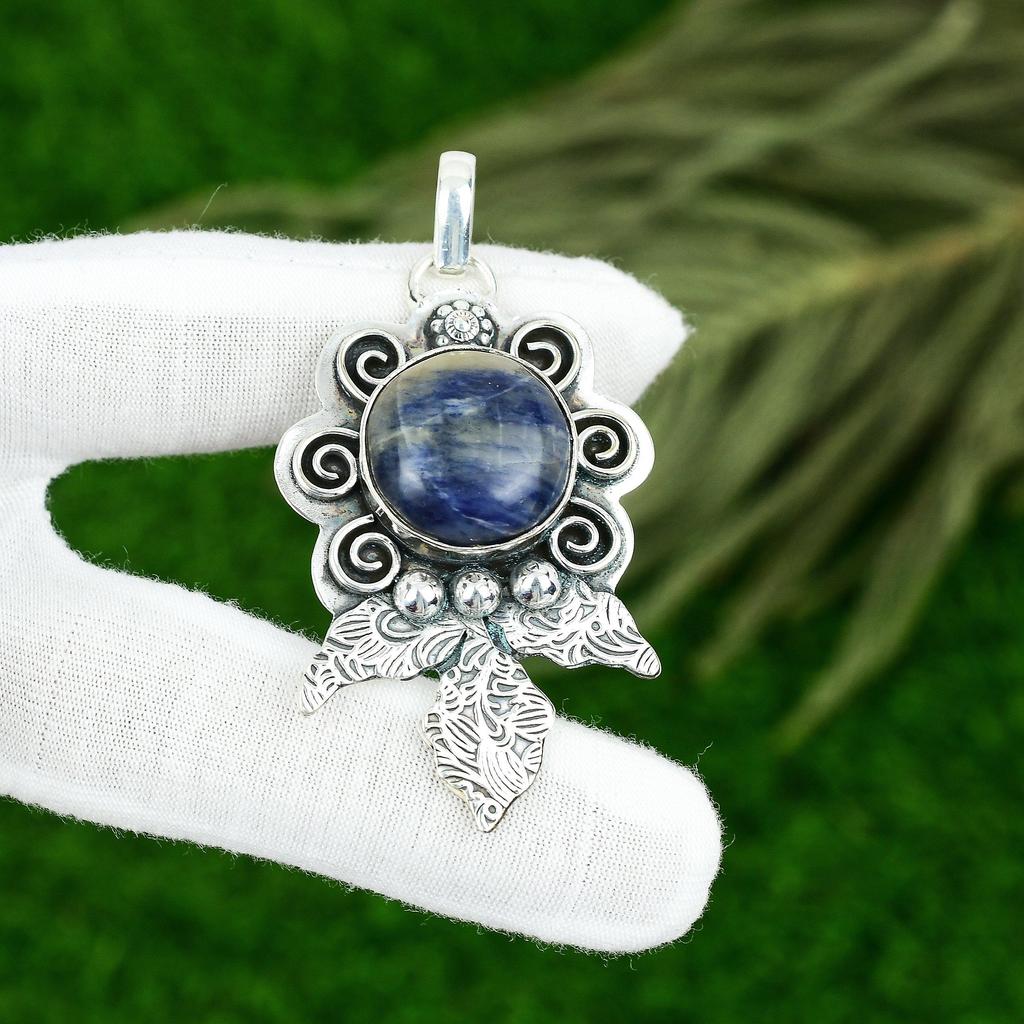 Распродажа ко Дню сестер Ювелирное изделие Кулон для мамы из стерлингового серебра 925 пробы с содалитом