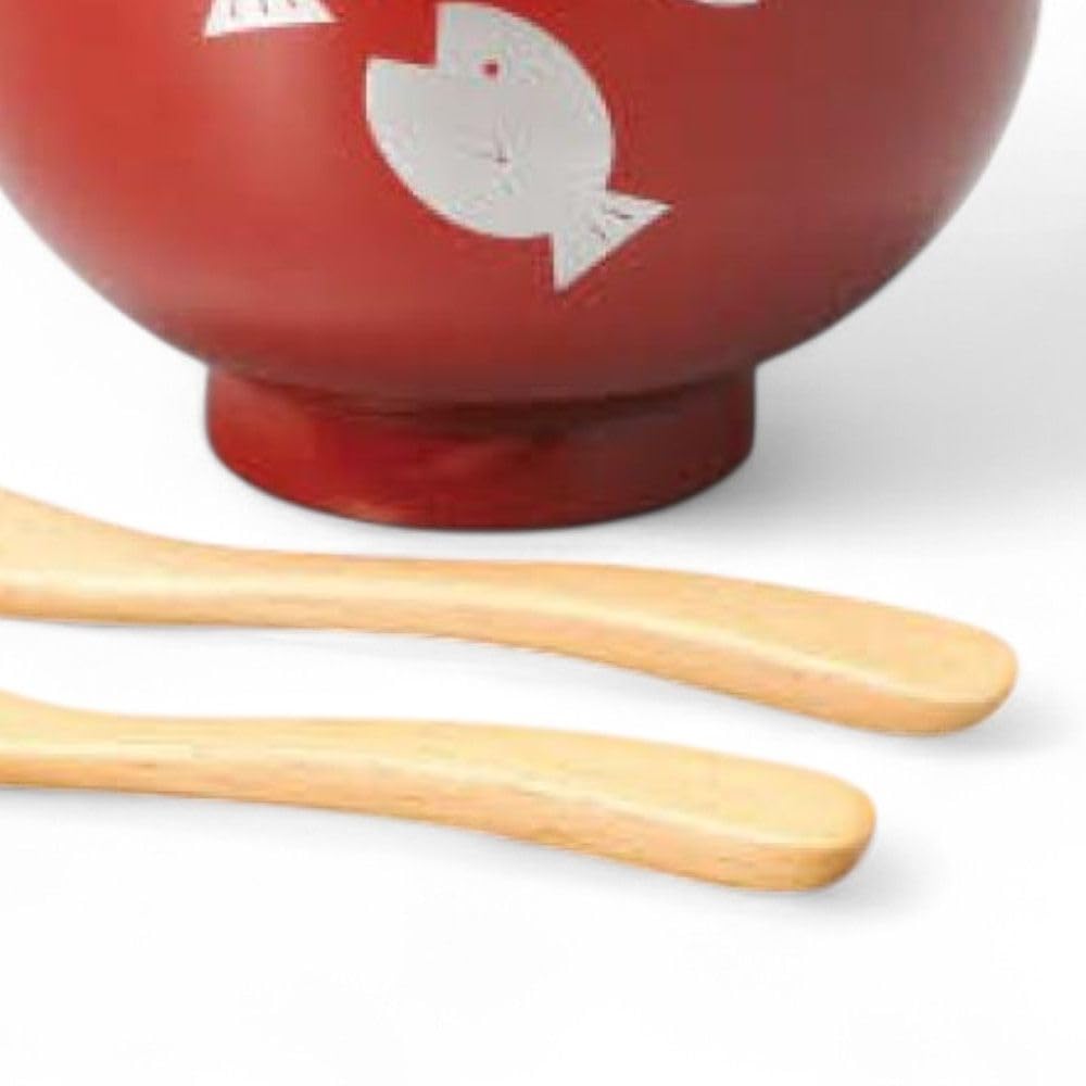 Bowl and Resin Synthetic and Made In Japan J-kitchens (Wood Lacquerware, Hand-Painted) Spoon/Fork (Wood Urethane) PID-527414