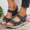 2024 Summer Plus Size Women's Thick Sole Beach Sandals with Velcro Closure