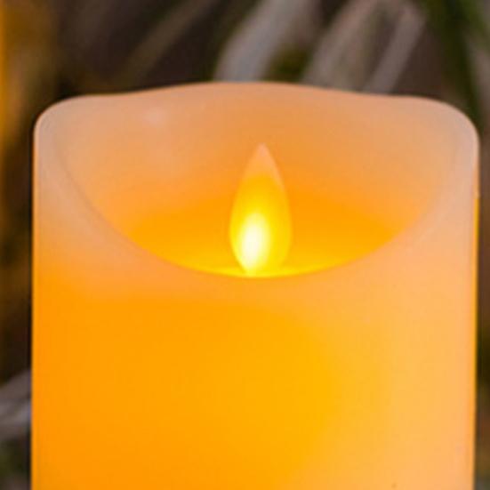 3Pcs LED Flameless Candles Outdoor Real Wax Candle with Remote Control Indoor Battery Operated Flickering LED Pillar Candles