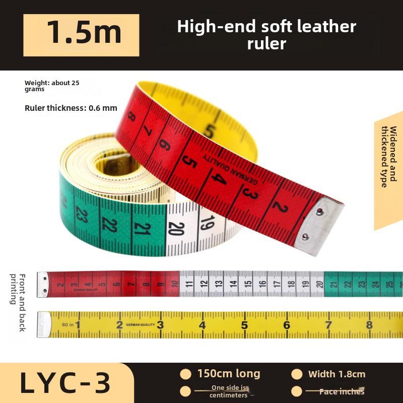 «Белая линейка с дюймами/футами и цветной мягкой швейной лентой — портновский измерительный инструмент»