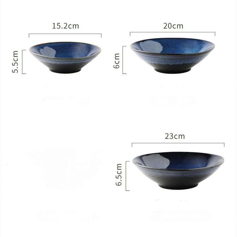 Японская печь для смены миски для лапши рамэн, бытовая под глазурованной кухонной посудой, миска для салата, супа, большая миска для риса, набор столовой посуды