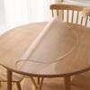 Tablecloth Vinyl Circular Embossed Diameter 120cm Thickness Tablecloth Round PVC Desk Mat Circular Vinyl Desk Mat Mat Table Cover Stain Prevention