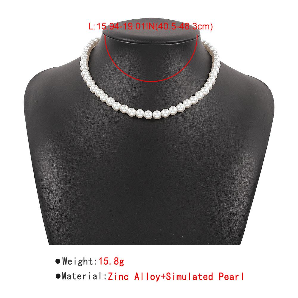 Tooxika Retro Elegant Fashion Choker Necklace Exaggerated Pearl Geometric Personality Temperament Necklace