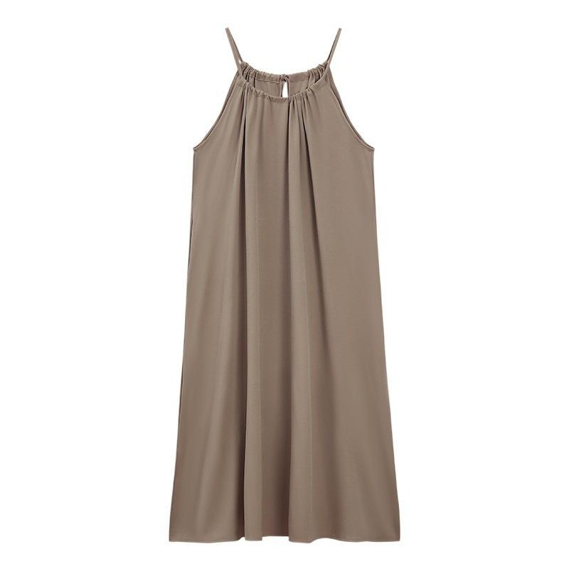 Женское платье без рукавов с бретелью через шею, летнее, темпераментное, длинное платье для пожилых людей с завязками Sensen