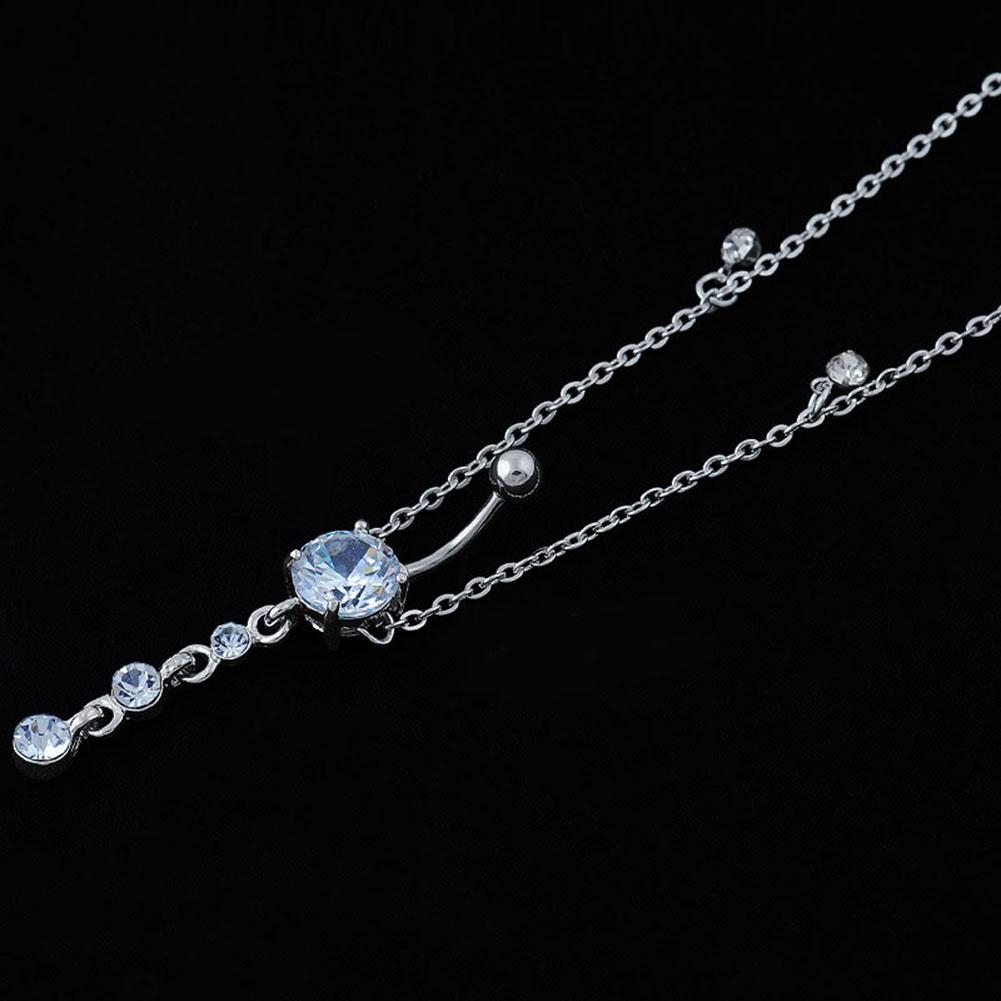 Модная цепочка на талию из горного хрусталя, подвеска-планка, пирсинг пупка