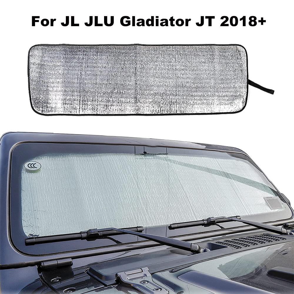 Солнцезащитный козырек на лобовое стекло для Jeep Wrangler TJ JK JKU 1997-2018 JL JLU 2018-2024+ Gladiator JT 2020-2024+ Солнцезащитные козырьки Теплозащитный экран