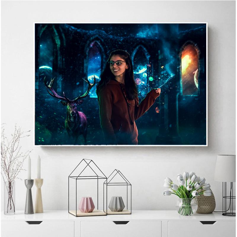 DIY Алмазная вышивка картина красивая девушка Алмазная вышивка крестиком Волшебный лес фотографии стразов мозаика ремесла