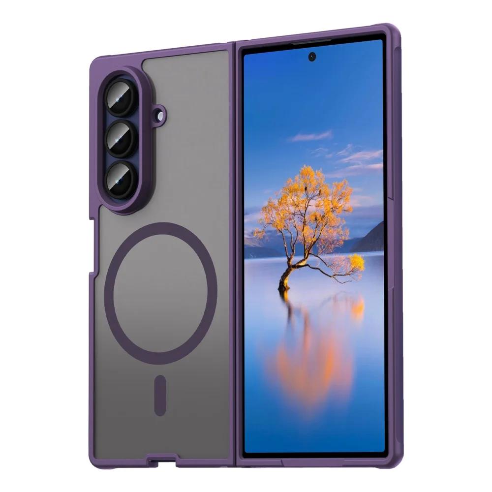 Luxury Z Fold7 Slim Matte For Magsafe Case for Samsung Galaxy Z Fold 7 PC TPU Hybrid Armor Magnetic Wireless Charging Back Cover