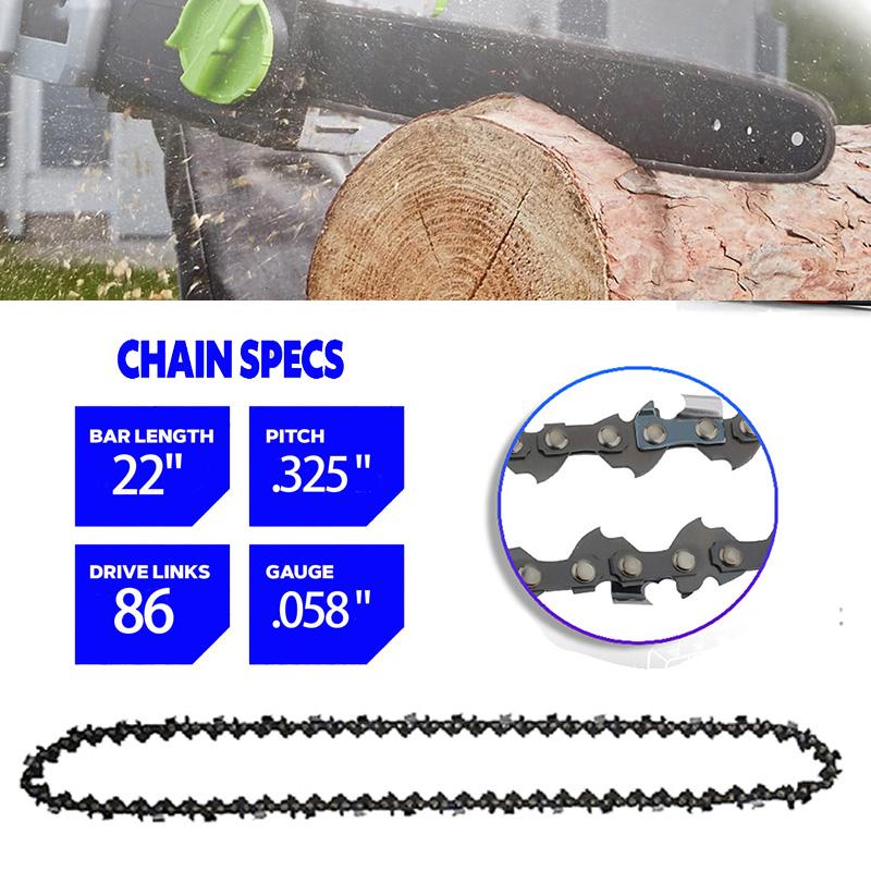 22-дюймовая 86 приводных звеньев бензиновая цепная пила цепь 0,325" шаг 0,058" калибр цепи бензиновая цепная пила аксессуар полное долото