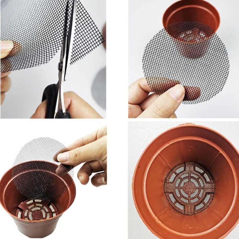 Сетчатая прокладка с отверстиями для цветочного горшка Kell, квадратная нижняя решетка горшка для бонсай, сетчатый коврик, дренажный экран