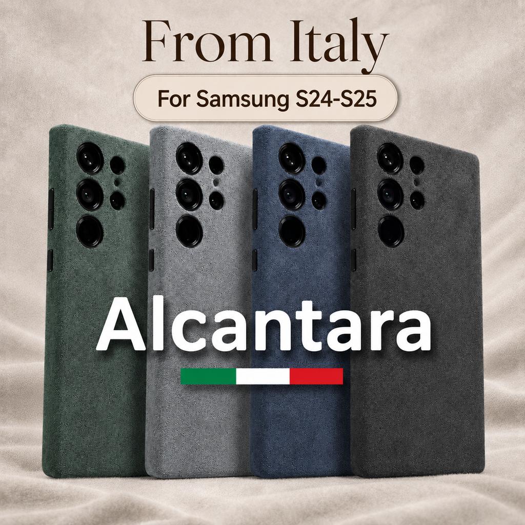 100% Real Italian Imported for Alcantara For Samsung S24Ultra S25 Magnetic Case with MagSafe Case Smart Button Protective Cover