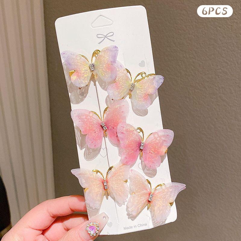 Заколки-бабочки, заколки для волос для девочек, заколки-бабочки, женское милое украшение для волос, радужный головной убор, модные аксессуары для волос