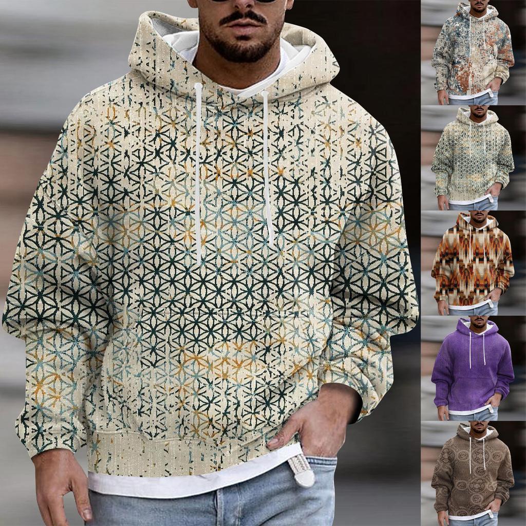 Мужское плюшевое теплое пальто с принтом, флисовый свитер, повседневное пальто, свитер с карманами, осенне-зимнее пальто