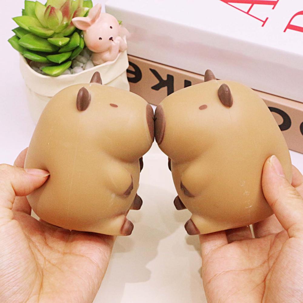 Cute Capybara Squeeze Ball Stress Balls Toys Soft Finger Squishy Squeeze Toy TPR Sensory Fidget Toys Stress & Anxiety Relief Calming Tool